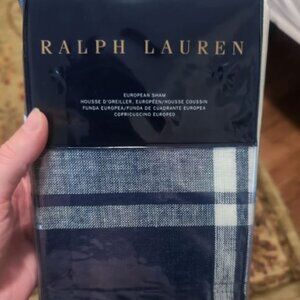 Ralph Lauren Addison Blue/Cream Euro Sham 26 X 26